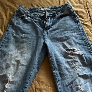 Women’s Distressed Blue Denim Jeans
